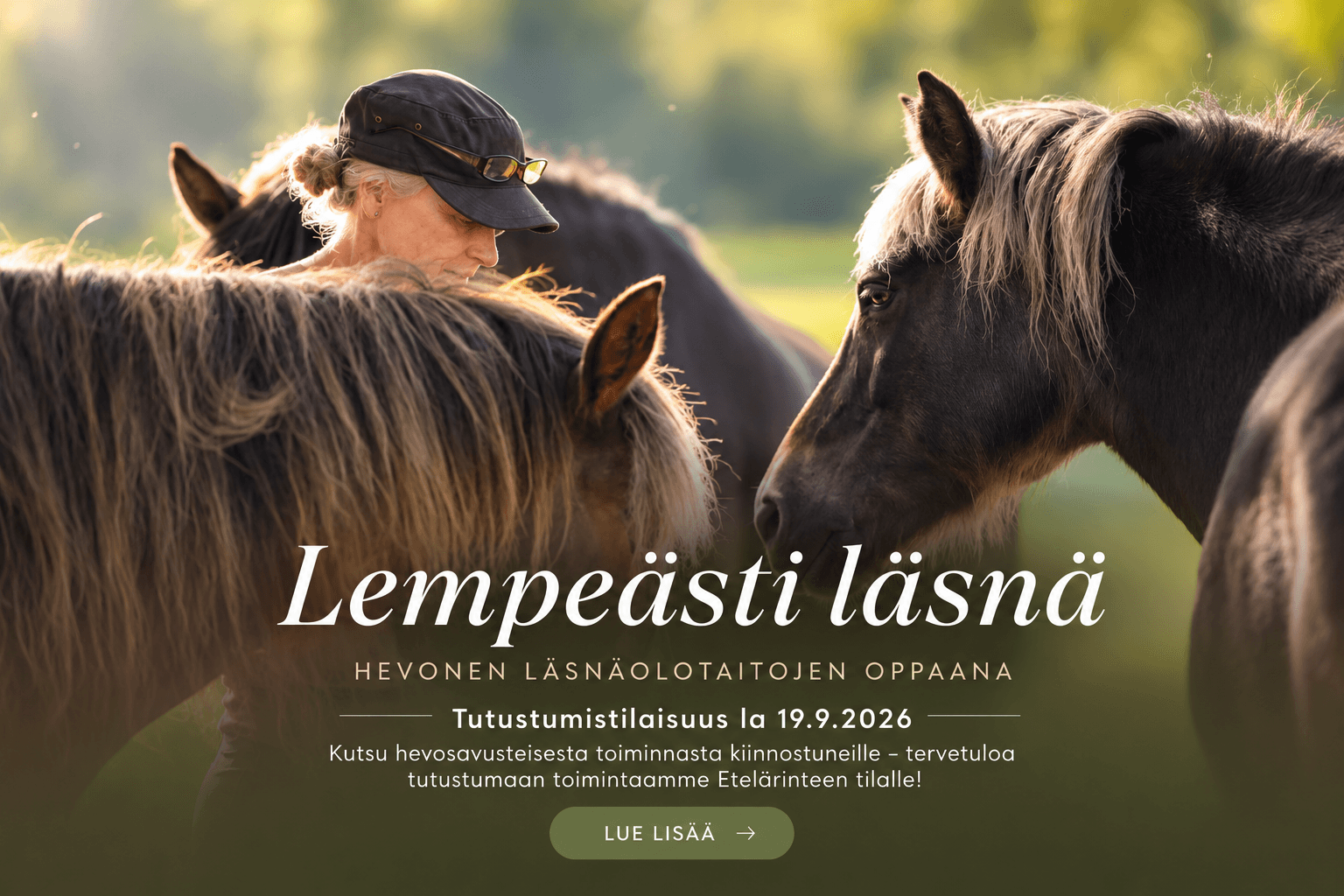 Lempeästi läsnä -tutustumistilaisuus Etelärinteen tilalla Haminassa